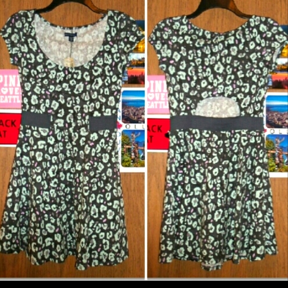 🇺🇦 NWT Y2K Blue cheetah aninal print skater dress Size XS - Picture 1 of 4